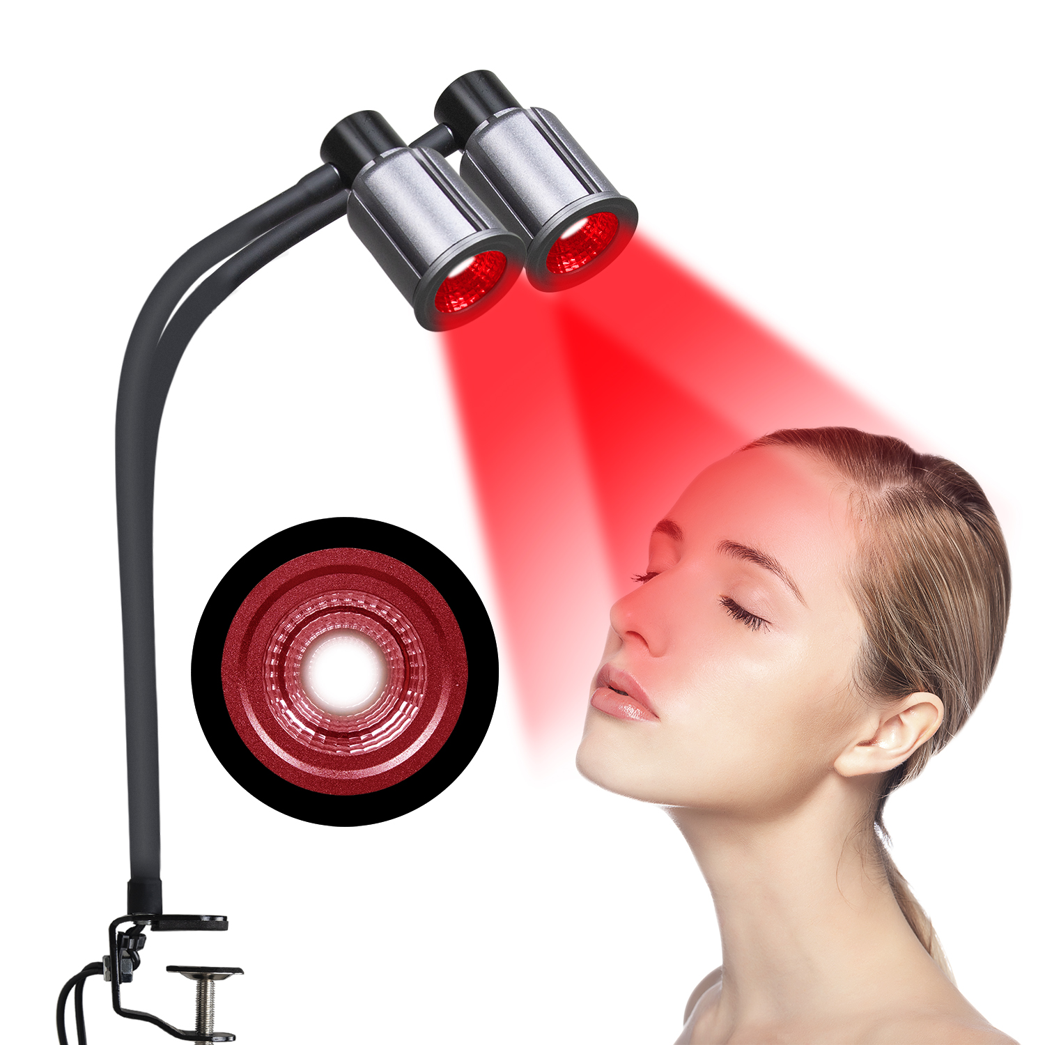 lampa z czerwonym światłem biohacking